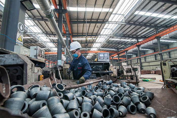 石狮网架配件-锥头加工车间